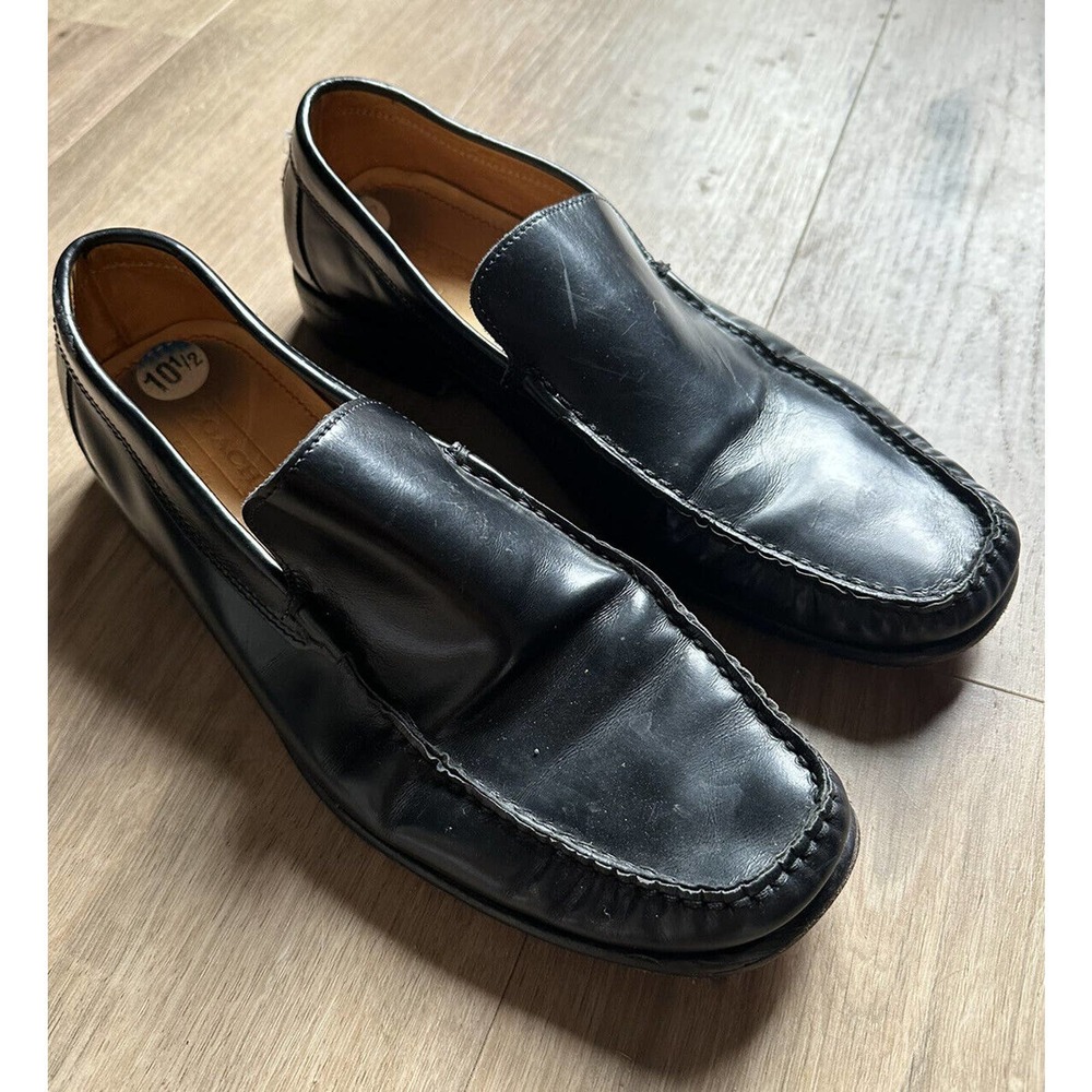 Coach Eric Black Leather Slip On Loafers Dress Shoes Men Sz 10.5 D US